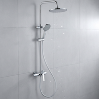 Ensemble de robinetterie de douche en laiton avec douchettes à jet pluie et douchette à main, système de douche mural pour la rénovation de salles de bain d'appartements