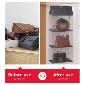 Closet Transparent Storage Bag <b>Hanging</b> Handbag Organizer Sundry Shoe Bag with Hanger Transparent Storage - Product Image 3