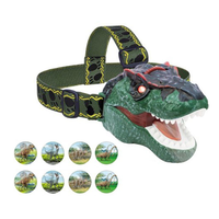 Projecteur de frontale dinosaure Topcom pour enfants, étanche IP54, rechargeable, LED portable, bandeau réglable, léger, pour le camping