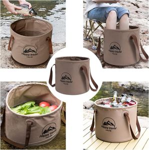 Collapsible Bucket 5-Gallon Heavy-Duty PVC Folding <strong>Water</strong> <strong>Container</strong> Handle-Portable 0.66 Lbs Camping Fishing Gardening Picnic - Product Image 5