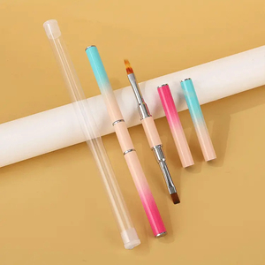Double Ended Nail Art Liner Brush Synthetic Hair Metal Handle for Gel Polish Application Striping Painting Manicure Brush - Product Image 3