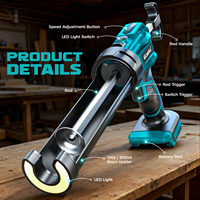 Pistolet à mastic de construction sans fil 4 vitesses compatible avec batterie 18V, anti-goutte, pour l'étanchéité des fenêtres et des portes