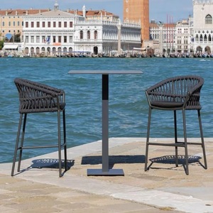 Nordic Rope Rattan aluminum Waterproof Dinning <b>Chair</b> Patio Restaurant Aluminium Stackable Outdoor bar <b>Chair</b> for Garden hotel - Product Image 4