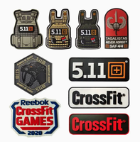 Patch en silicone à transfert thermique avec logo personnalisé, patch rond en PVC, patch en caoutchouc pour vêtements, chapeaux, tissus en toile plastique, patch brodé