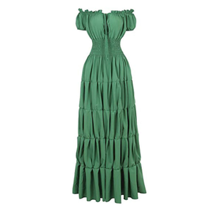 Vestido <span class=keywords><strong>Medieval</strong></span> Vintage para Mujer, Estilo Renacentista, Pirata, <span class=keywords><strong>Campesina</strong></span>, Bohemio, con Cintura Fruncida - Product Image 3