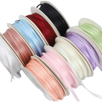 Ruban en satin polyester simple face de 3 mm, idéal pour nœuds de mariage, emballages cadeaux haut de gamme, 50 yards, logo personnalisable