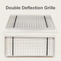 Grille de ventilation carrée en alliage d'aluminium antirouille personnalisée avec couvercle en maille, persienne réglable à double déflection pour mur et plafond HVAC