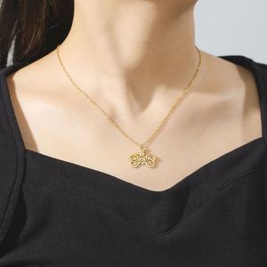 Myshape Punk Goth Totenkopf-Motten-Anhänger Heilige Geometrie Totenkopf-Halskette für Frauen Edelstahl Wicca-Schmuck - Product Image 3