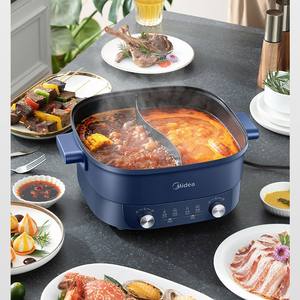 Casserole électrique Midea 6L à double compartiment, revêtement antiadhésif, pour usage domestique - Product Image 4