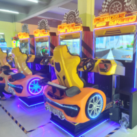 Machine de jeu d'arcade à pièces Simulateur de course de voiture Amusement pour le divertissement avec acceptation de pièces de monnaie