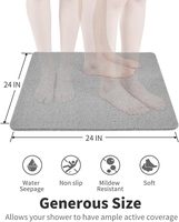 Tapis de douche rectangulaire moderne en mousse de loofah antidérapant, grattoir de massage pour les pieds, anti-moisissure, séchage rapide, absorbant, en mousse à mémoire de forme, écologique