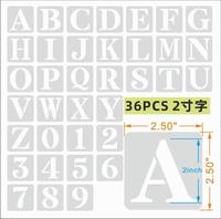Pochoir exclusif transfrontalier en PET pour lettres et chiffres anglais, modèle de peinture au pistolet pour plaque de porte évidée