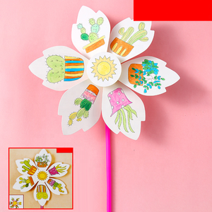 ภาพวาดกราฟฟิตีของเด็กอนุบาลทำมือด้วย2023แบบ DIY ภาพวาดของเล่นกังหันลม - Product Image 5