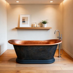 Bañera de Lujo de Dos Tonos en Cobre ORB Bronce Oscuro, Bañera Independiente Martillada a Mano para Villa o <span class=keywords><strong>Spa</strong></span> - Product Image 6