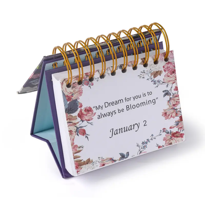 Calendario perpetuo su ordinazione del supporto del calendario dello scrittorio di stampa del regalo promozionale