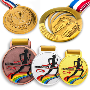 Médaille en métal 3D de forme personnalisée pour les récompenses sportives et les souvenirs Conception Feng Shui traditionnelle moderne Sérigraphie plaquée or - Product Image 2