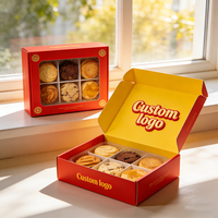 Boîte-cadeau de luxe pour biscuits, boîtes rectangulaires jaunes longues, emballage de boulangerie, vitrine, emballage cadeau pour desserts