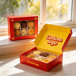 Boîte-cadeau de luxe pour biscuits, boîtes rectangulaires jaunes longues, emballage de boulangerie, vitrine, emballage cadeau pour desserts - Product Image 2