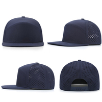 Casquette de sport personnalisée 6 panneaux Hip Hop à visière plate avec logo patch, imperméable, perforations découpées au laser, casquettes snapback Gorras
