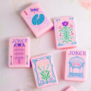 Set Mahjong Americano in Acrilico Rosa Chic Parigino, 160 Pezzi, Monostrato, Ecologico, Durevole, per Feste, Regalo di Pasqua per Lei - Product Image 3
