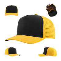 Custom Logo Nylon Oranje 7-Panel Snapback Cap Platte Rand Lasergesneden Gat Voor Waterdichte Gorras Honkbalhoed