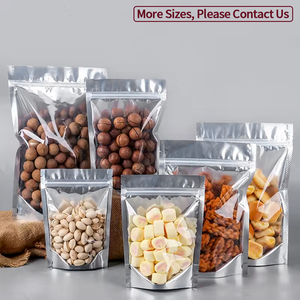 Tas gandum makanan transparan kacang permen aluminium dapat ditutup kembali dengan ritsleting untuk kemasan makanan - Product Image 4