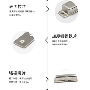 ตัวล็อคประตูแม่เหล็กสแตนเลส Suzhou Science Popularization รุ่น 07A สำหรับประตูคู่ ขอบโค้งมน แรงแม่เหล็กสูง สำหรับตู้ - Product Image 1