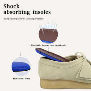 Heren Dames Schapenvacht Kangoeroe Vierkante Teen Ademende Schoenen Zachte Zolen Casual Leer Britse Retro Stijl Antislip Dikke Schoenen - Product Image 3
