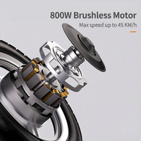 Scooter Eléctrico de 800W, 10 Pulgadas, Neumáticos Todoterreno, Velocidad de 45KM/H, Plegable, para Adultos, con Control por Aplicación, Frenos de Disco Dobles