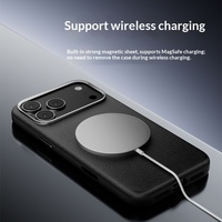 Casing Ponsel Kulit PU Premium Magnetik Mendukung Pengisian Daya Nirkabel Anti Benturan untuk iPhone 17 Pro Max 17 Air Minimalis