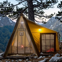 Tente de camping familiale gonflable quatre saisons pour 4 à 6 personnes, imperméable, en PVC, avec une chambre et un salon