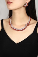 High-End Vintage Schmuck Set Blumen form Ohrringe Persönlichkeit Geometrie Übertreibung Halbkreis förmige Licht Luxus Ohr stecker