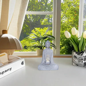 Statue <span class=keywords><strong>de</strong></span> Bouddha avec lumière, petit ornement <span class=keywords><strong>de</strong></span> table, décoration sereine pour la maison, bureau, <span class=keywords><strong>salon</strong></span> et salle <span class=keywords><strong>de</strong></span> thé, 1 pièce - Product Image 3