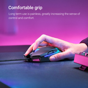 Ooikuma <span class=keywords><strong>cw905</strong></span> Pink Girl Esports Mouse Cable Game Cute Girl Heart RGB mouse de computadora para sistema de hogar inteligente - Product Image 4