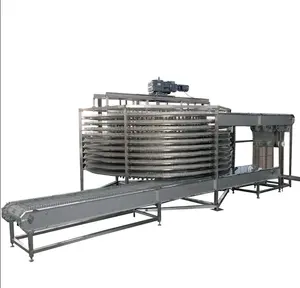 Menara konveyor Spiral untuk pendingin roti, sistem konveyor transport adonan