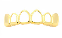 Gros Dents Grillz Ensemble Haut et Bas Capuchons Faux Dent Creux Grilles Dentaires Pour Hommes Femmes Cosplay Partie Corps Bijoux