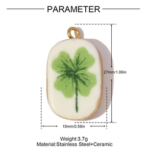 Thép Không Gỉ Men Mặt Dây Chuyền Khởi Động Hình Dạng Hình Bầu Dục Hoa Trái Cây Trái Tim Tay Sơn Tự Làm Đồ Trang Sức Charms Cho Vòng Cổ Vòng Đeo Tay Thủ Công - Product Image 3