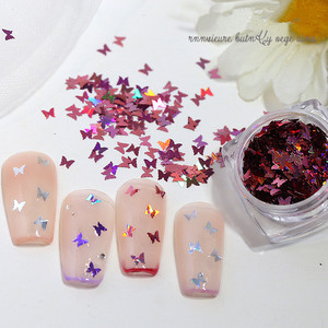 Nuevos Adornos de Uñas con Forma de Mariposa Brillante 2025, Color Láser Plateado, Decoración de Uñas Ultrafina - Product Image 5