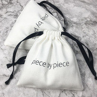 Vente en gros calicot coton toile sac à cordon avec dessus à volants couleur personnalisée cadeau sac à poussière avec logo personnalisé