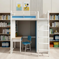 Meubles de dortoir étudiant : Lit mezzanine en acier avec escalier, bureau et chaise