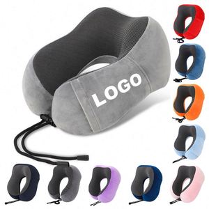 Nouveaux produits : Oreiller cervical en U avec logo, oreiller ergonomique en mousse à mémoire de forme pour soulager les douleurs cervicales, oreiller de voyage personnalisé pour avion - Product Image 1