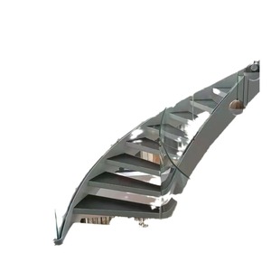 Escalier en colimaçon moderne en acier inoxydable avec rampes en verre trempé pour usage intérieur de villa - Product Image 1