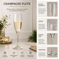 Großhandel 190ml Klares Kristall-Champagnerglas Klassisches Langstieliges Sektglas für Hochzeit Hotel Party Bar Restaurant