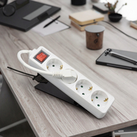Prise UE 4 prises 16A 250V parasurtenseur 1.5m câble en cuivre interrupteur de sécurité bureau maison prise d'extension