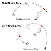Fil de pêche en nylon 12 pièces/sac Leader plates-formes Trace avec émerillons boutons-pression perles bras leurres de pêche accessoires de matériel
