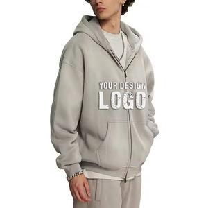 Sweat à capuche pour homme de haute qualité, teinture par pulvérisation, double fermeture éclair, personnalisé, brodé, épaissi, fermeture éclair, grande taille, veste à capuche pour homme - Product Image 6