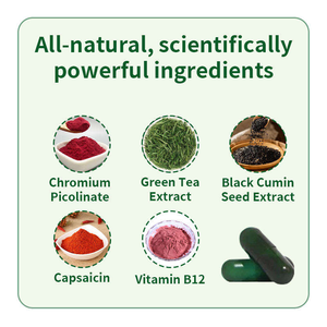 90 Capsules Végétaliennes pour le Métabolisme des Femmes, à Base de Plantes, avec Extrait de Thé Vert, Picolinate de Chrome, Graine de Cumin Noir et Vitamine B12 - Product Image 3