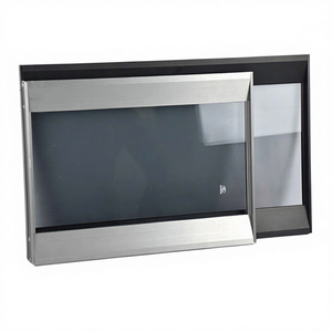 Brushed Silver Extruded Aluminum Alloy Glass Door Window Frame Profile <b>Hinged</b> Sliding 6063 - Product Image 3