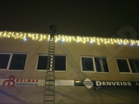 Feston blanc chaud personnalisé chaîne de glaçon extérieur étanche bleu émettant des lumières de Noël LED rideau de lumière RVB