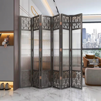 Paravent décoratif pliable en acier inoxydable découpé au laser sur mesure, séparateur de pièce pliable avec motif en grille pour intérieur de luxe